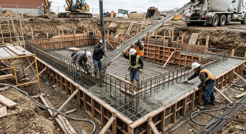 Basement Concrete Installation in Davie County, NC