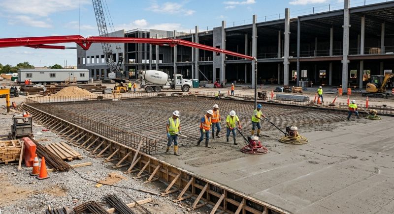 Commercial Slab Construction in Catawba County, NC