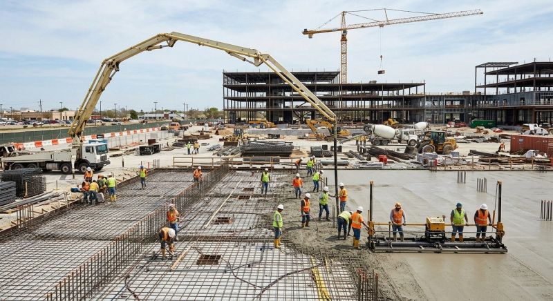 Commercial Slab Installation in Davie County, NC