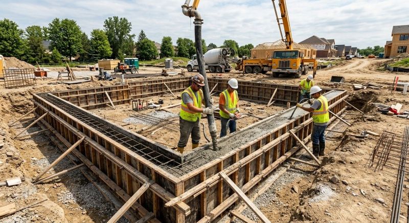 Poured Foundation Installation in Statesville, NC